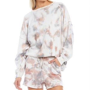Free People NWT Kelly Tie Dye Sweatshirt Short Set